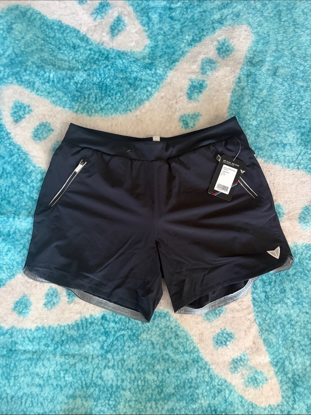 Women's Black Athletic Shorts with Zipper Pockets
